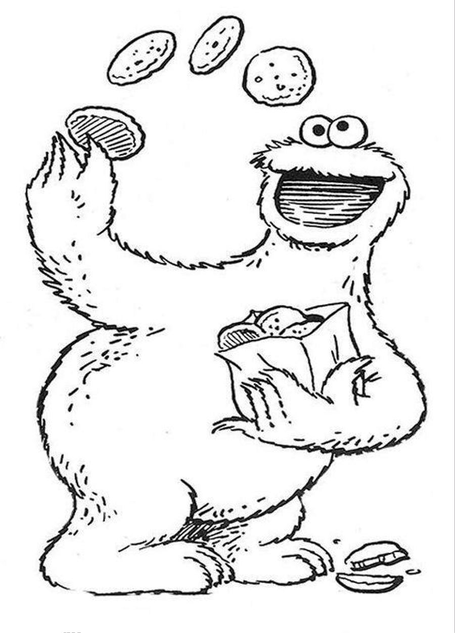 Plansa de colorat cu Cookie Monster 21 14